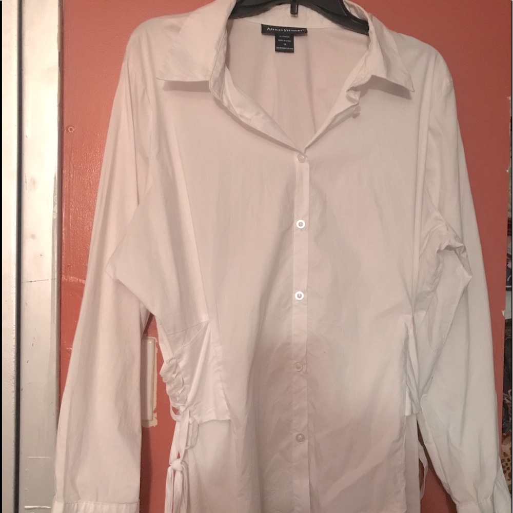 💝Ashley Stewart White Button Down Shirt size 16